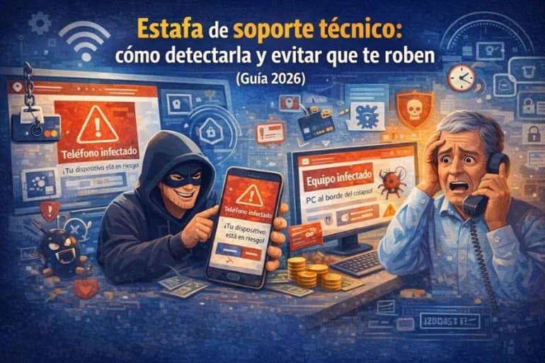 Estafa de soporte técnico: cómo detectarla y evitar que te roben (Guía 2026)
