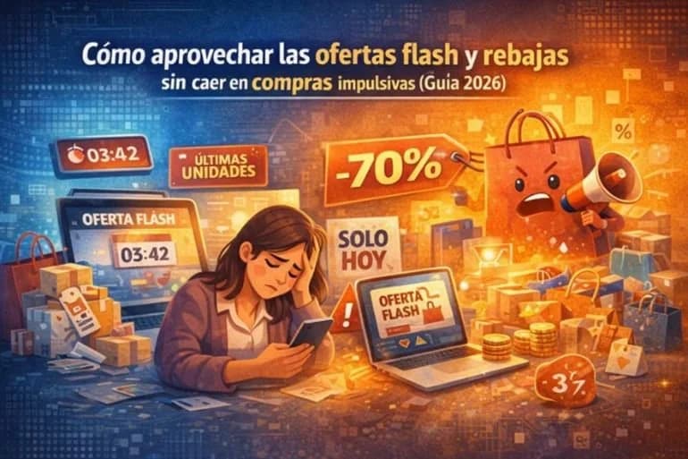 Cómo aprovechar las ofertas flash y rebajas sin caer en compras impulsivas (Guía 2026)