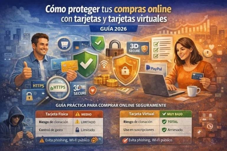 Cómo proteger tus compras online con tarjetas y tarjetas virtuales (Guía 2026)