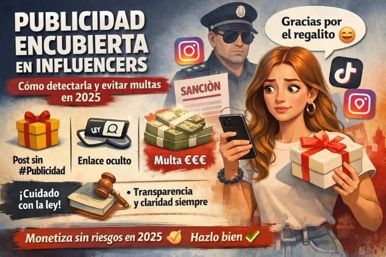 Publicidad encubierta en influencers: cómo detectarla y evitar multas en 2026