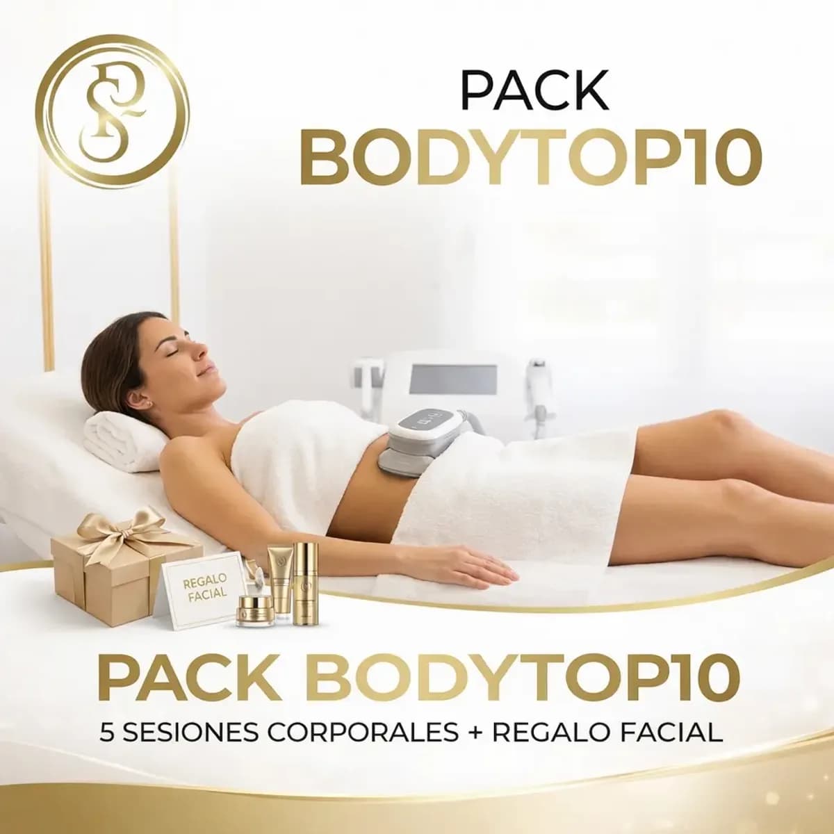 Pack Bodytop10: 5 Sesiones Corporales + REGALO Tratamiento Facial Pre-verano
