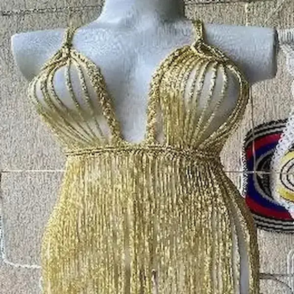 VESTIDO GOLDEN SHORT MACRAME