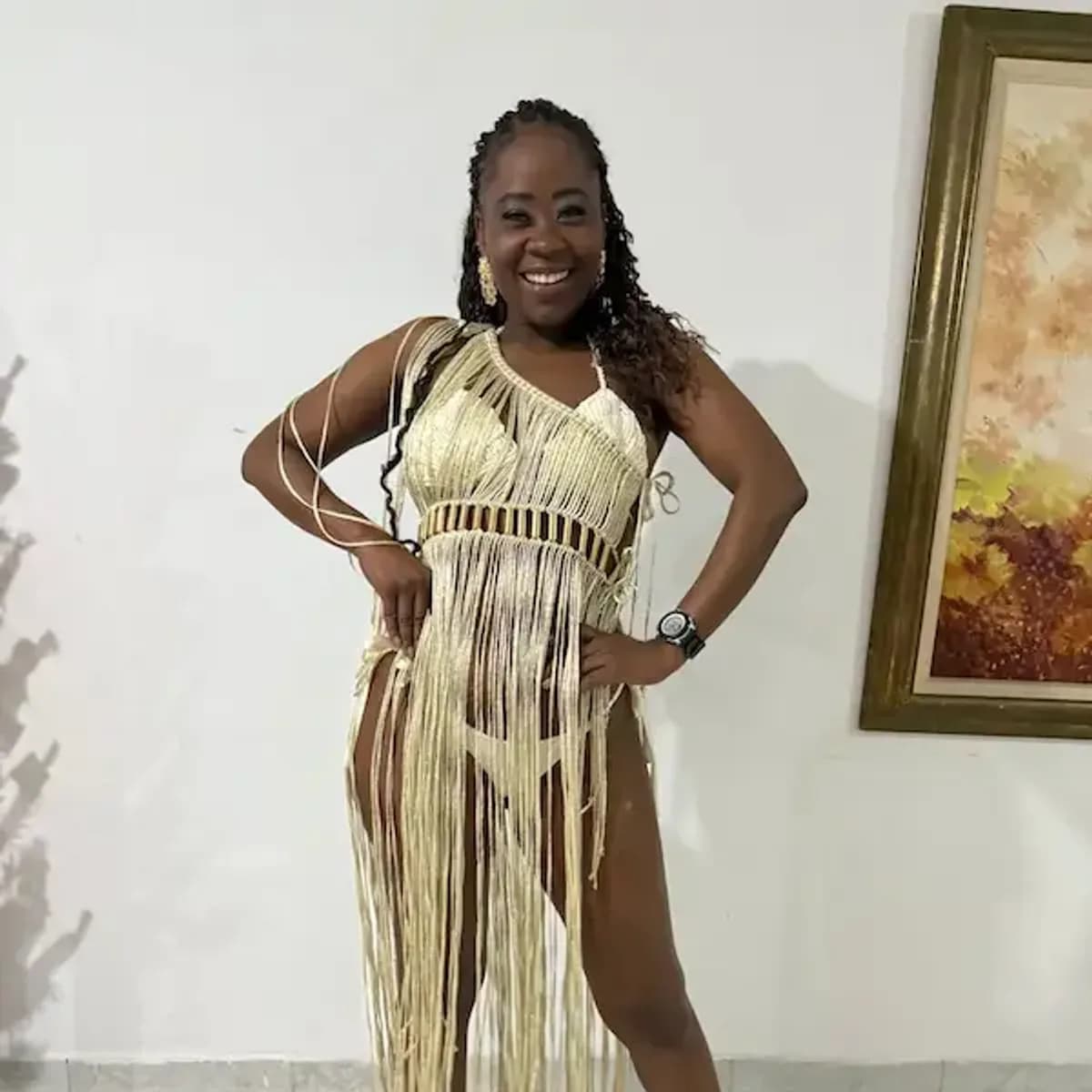 VESTIDO GOLDEN GRIEGA MACRAMEDORADO