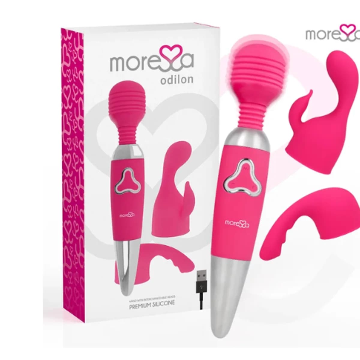 Vibrador wand Moressa Odilon con dos cabezales recargable