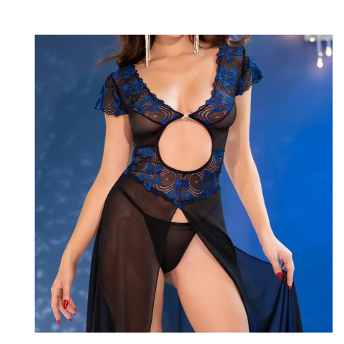 Picardía reversible Chilirose CR-4680 con encaje floral
