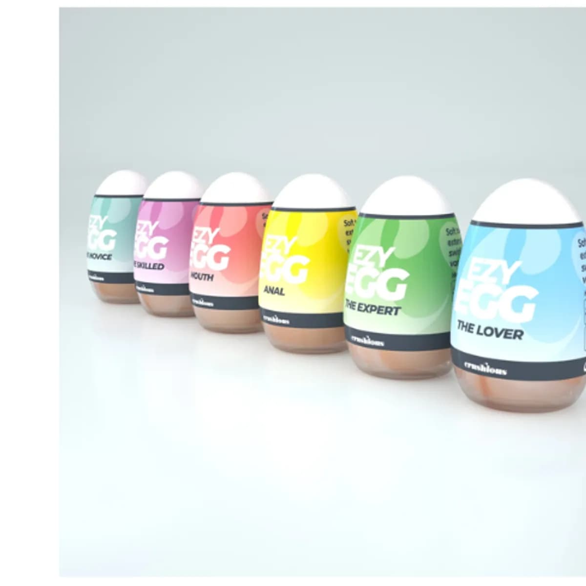 Pack de 6 huevos masturbadores Ezy Egg de Crushious