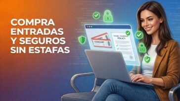 Infografía sobre cómo comprar entradas sin estafa y elegir seguros de viaje seguros mediante plataformas verificadas.