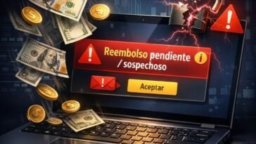 Infografía sobre cómo detectar un reembolso falso estafa y proteger tus datos bancarios