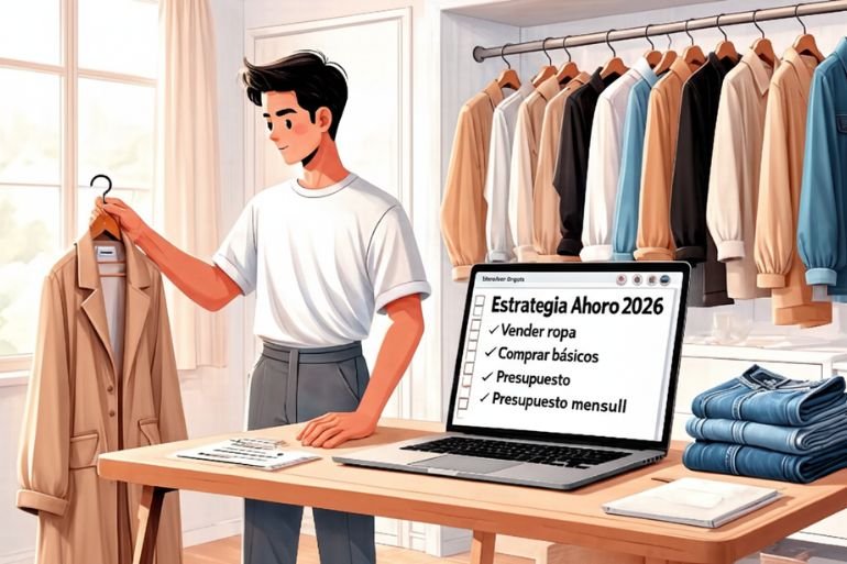 Renovar armario barato en 2026 organizando ropa y planificando compras estratégicas