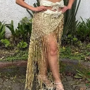 FALDA TEJIDA GOLDEN MACRAME