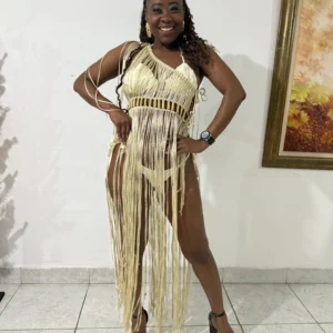 VESTIDO GOLDEN GRIEGA MACRAMEDORADO