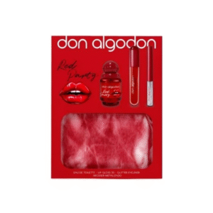 Don algodon set Red party EDT 30ml + lip gloss + glitter eyeliner + neceser