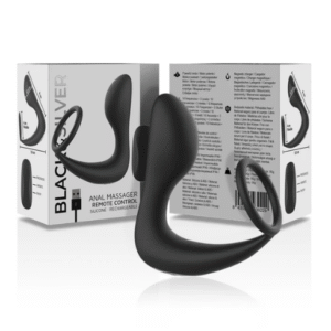 Masajeador anal Black&Silver, silicona recargable con mando